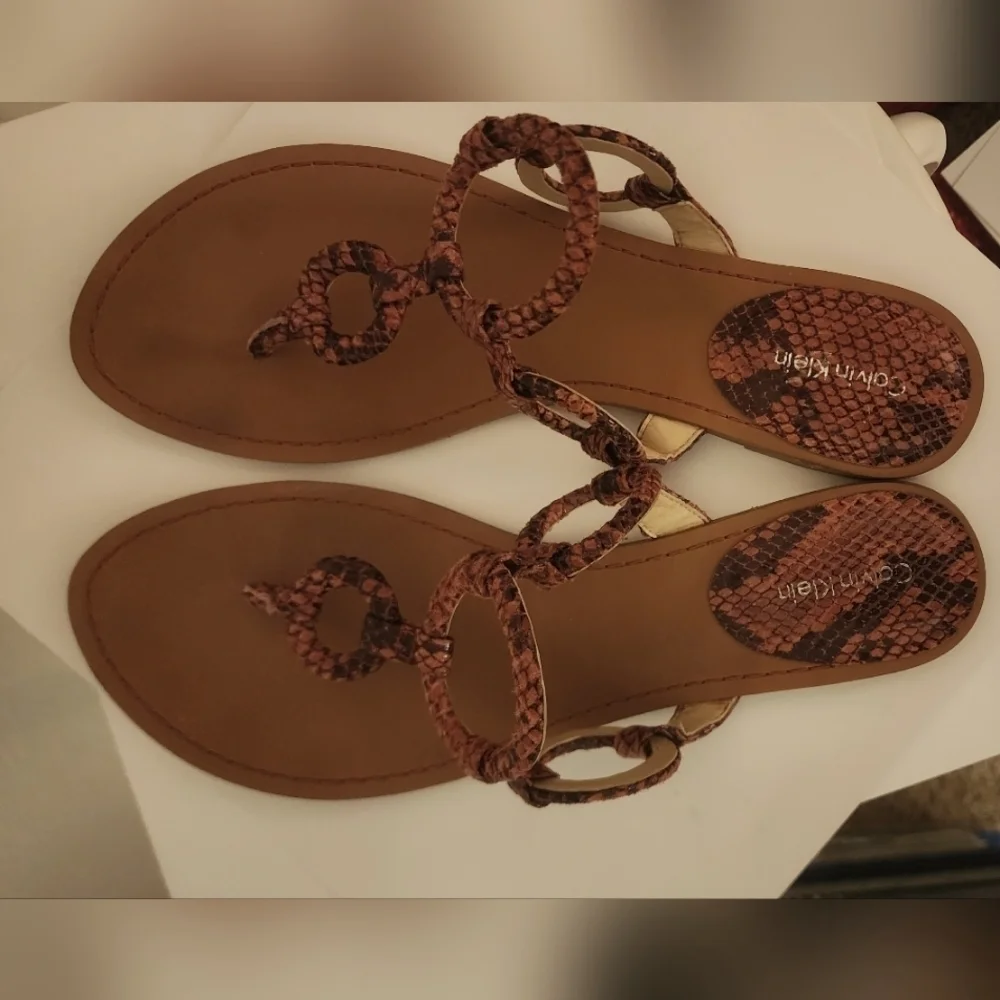 Calvin Klein Snakeskin Sandals Size 10M